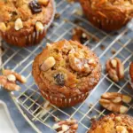 Carrot Cake Muffins with Walnuts and Raisins
