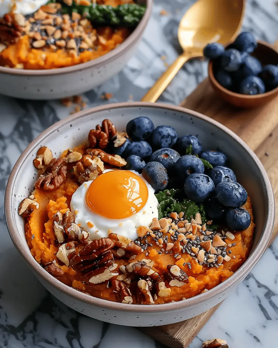 Delicious Sweet Potato Breakfast Bowl with Turkey Bacon Twist