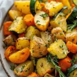 Garlic Herb Roasted Potatoes, Carrots, and Zucchini
