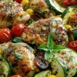 Mediterranean Chicken Zucchini Bake