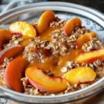 Overnight Peach Cobbler Oatmeal