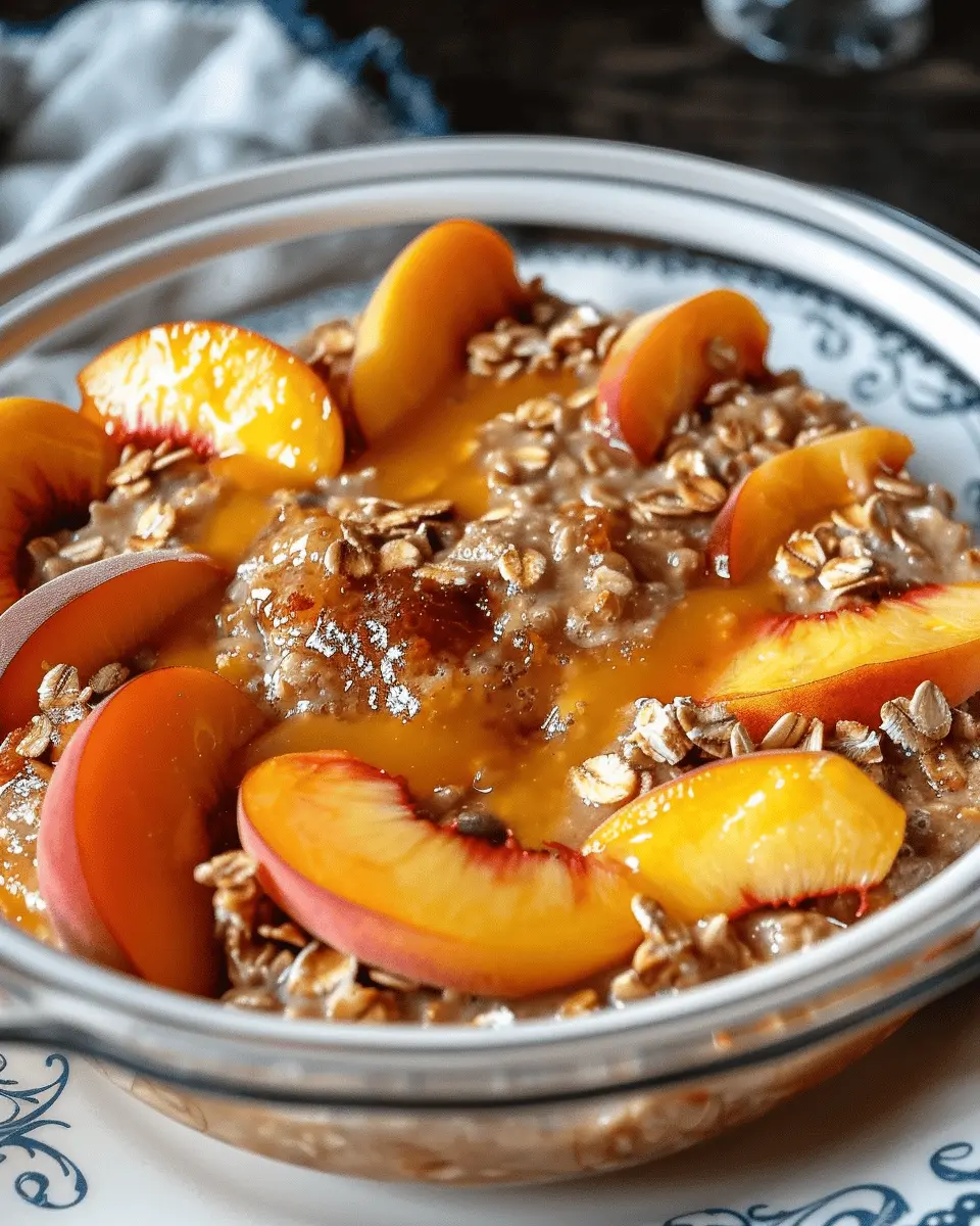 Overnight Peach Cobbler Oatmeal: Easy, Delicious Breakfast Bliss