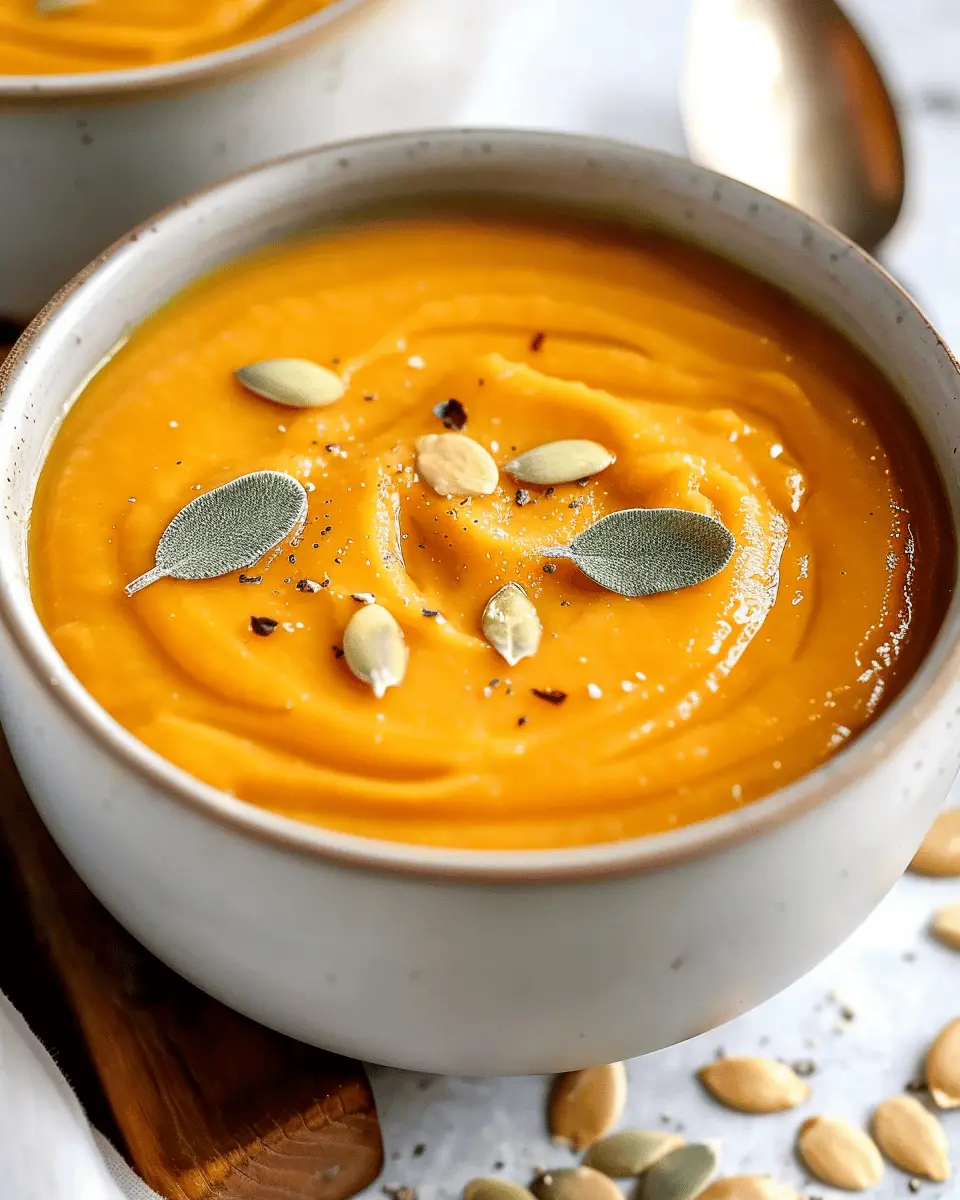 Savory Copycat Panera Butternut Squash Soup Recipe with Turkey Bacon