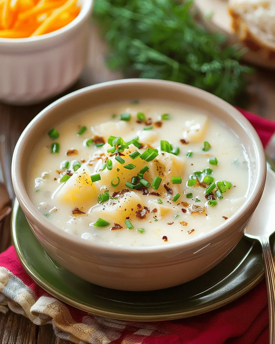 The Best Creamy Potato Soup with Turkey Bacon and Chicken Ham