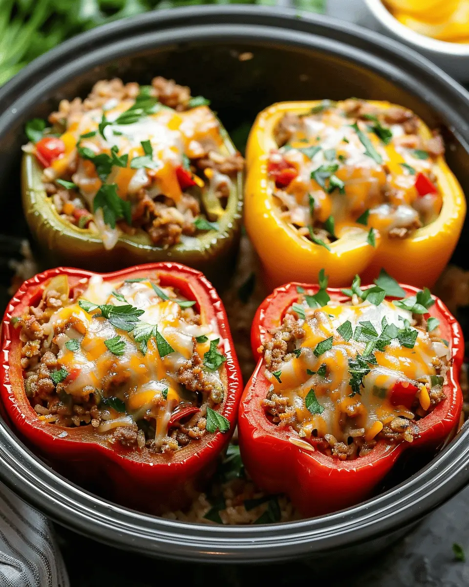 Dump and Go Crockpot Stuffed Bell Peppers That Everyone Will Love