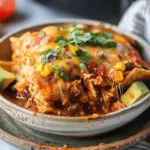 Crockpot Chicken Enchilada Casserole