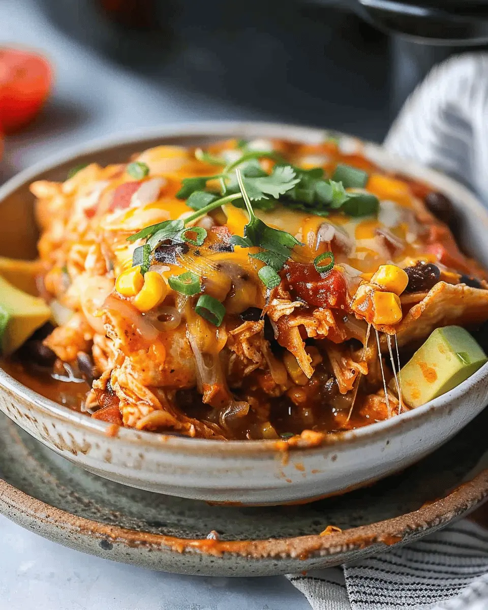 Crockpot Chicken Enchilada Casserole: Easy and Flavorful Recipe