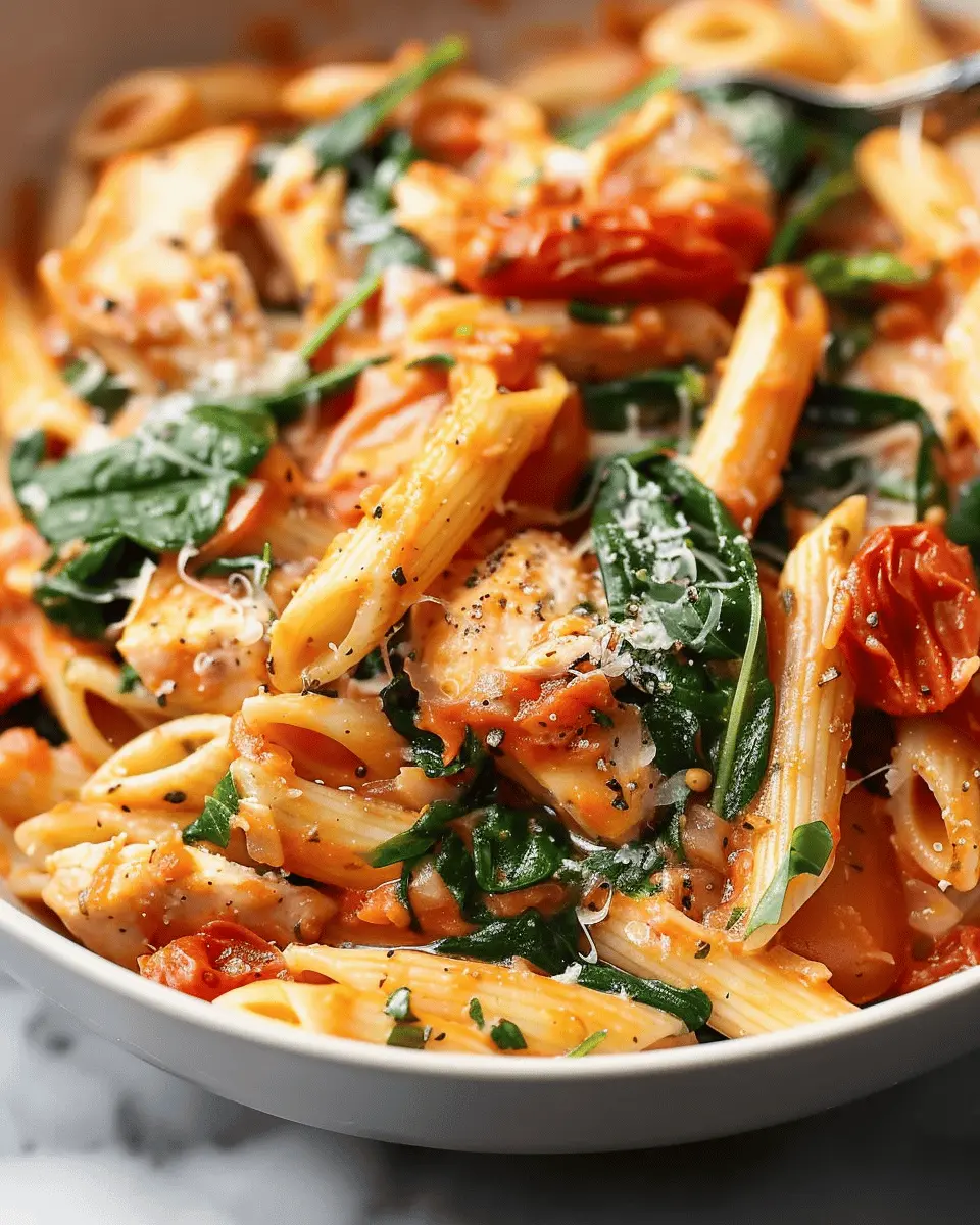 Tomato Spinach Chicken Pasta: A Quick and Healthy Delight