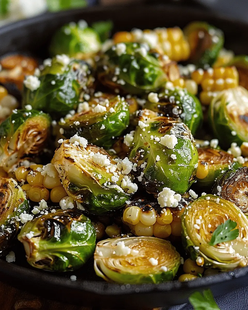 Mexican Street Corn Brussels Sprouts with Savory Turkey Bacon