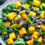 Mango Salad with Spinach and Blueberries