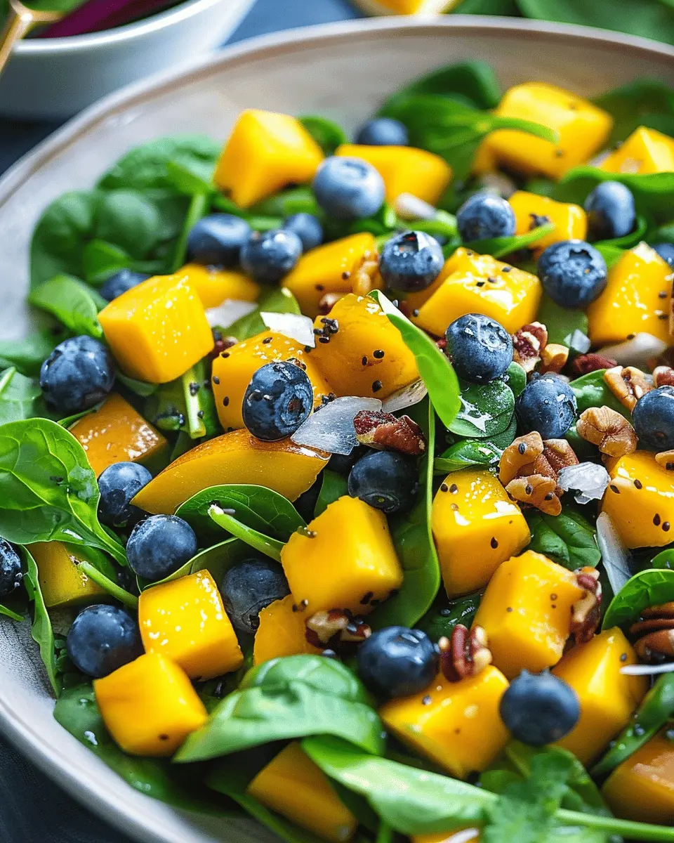 Mango Salad with Spinach and Blueberries: A Refreshing Twist for Your Table