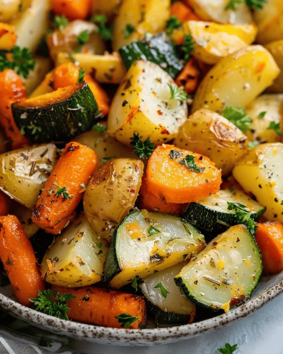 Garlic Herb Roasted Potatoes, Carrots, and Zucchini: Easy & Delicious