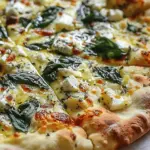 Greek Roasted Garlic Spinach White Pizza