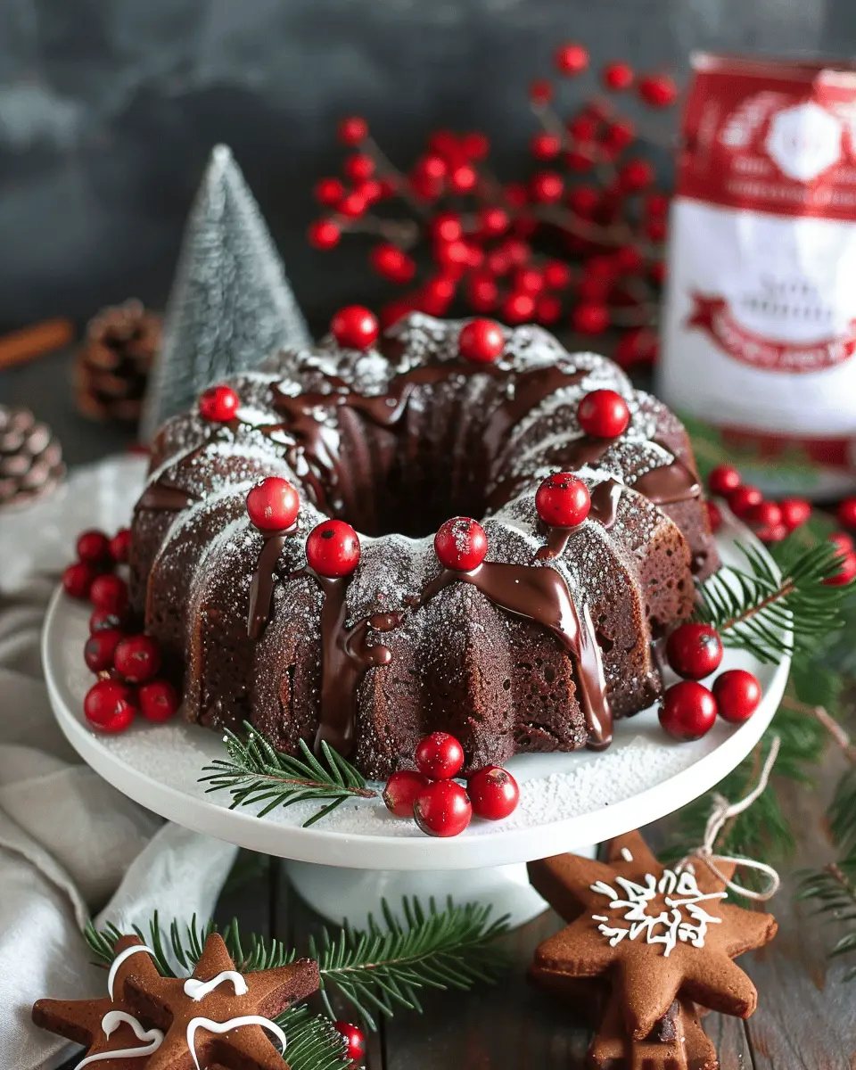 Gingerbread Chocolate Bundt Cake Christmas Wreath: A Cozy Delight