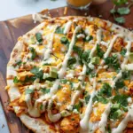 Mexican Chicken Flatbread with Elote Sauce