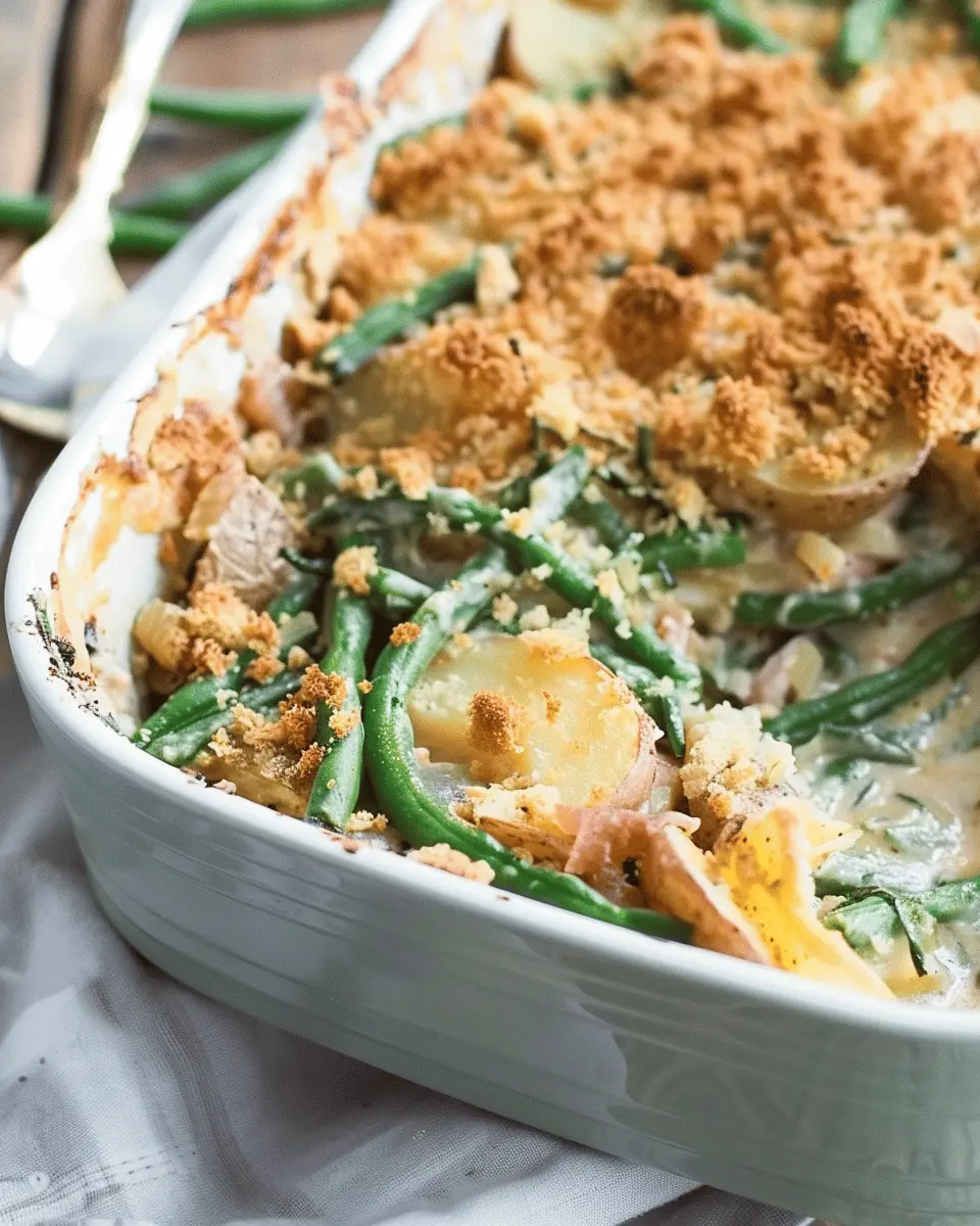 Green Bean and Potato Casserole: A Comforting Turkey Bacon Delight