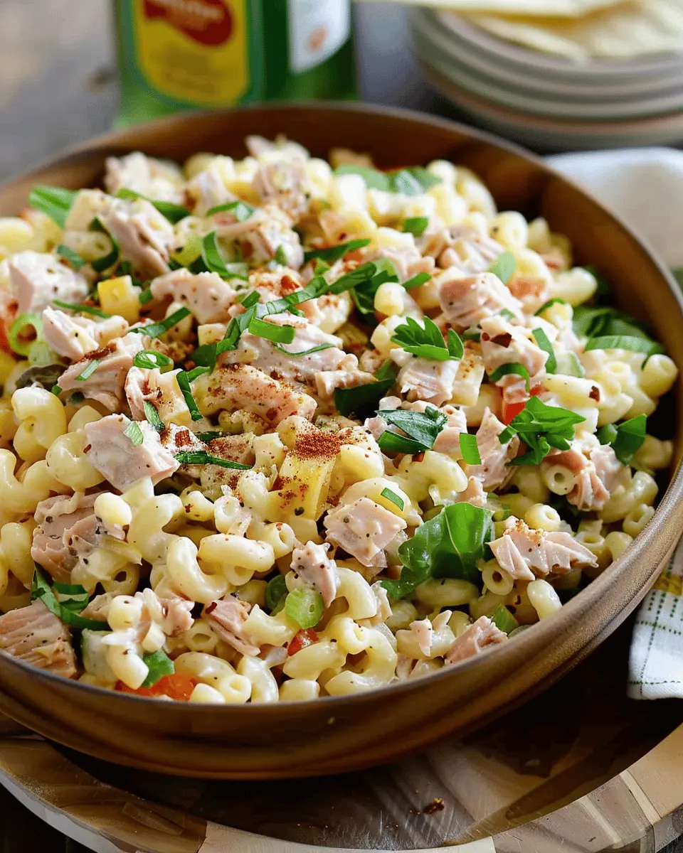 Best Macaroni Tuna Salad with Turkey Bacon and Chicken Ham Delight