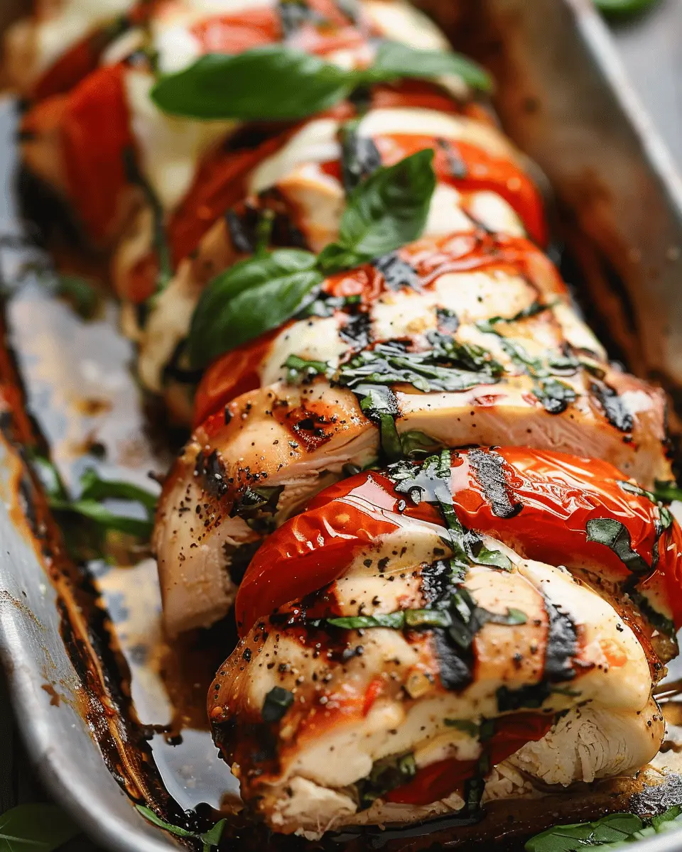 Caprese Stuffed Chicken: Juicy Flavor with Turkey Bacon Delight