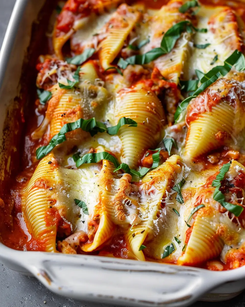Stuffed Shells with Turkey Bacon and Chicken Ham Delight
