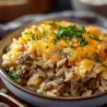 Cheesy Hamburger Rice Casserole