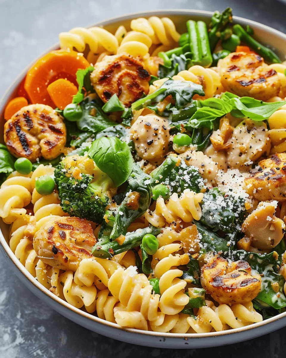 Creamy Protein-Packed Pasta Bowl with Turkey Bacon and Spinach