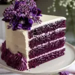Royal Purple Velvet Cake with Creamy Vanilla Frosting
