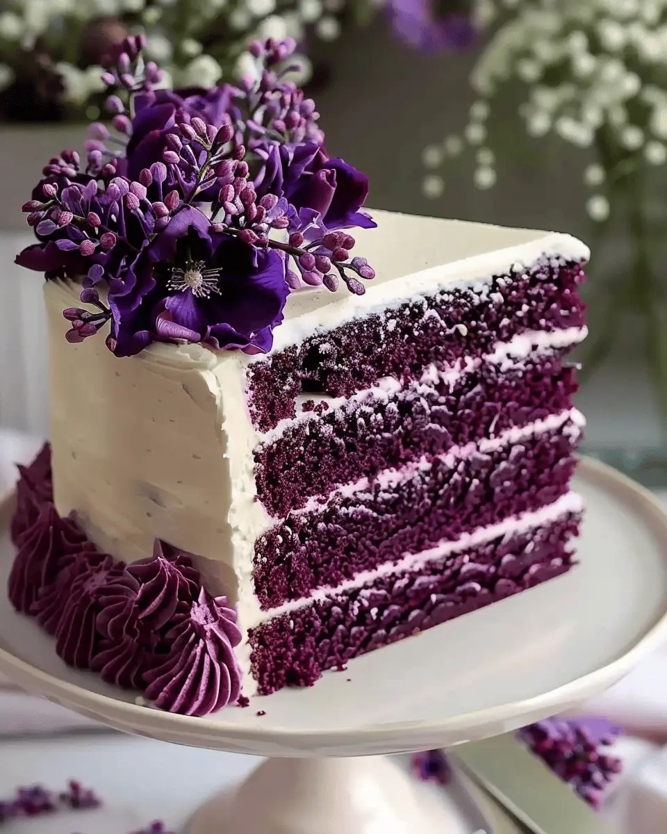 Royal Purple Velvet Cake: Indulgent Creamy Vanilla Frosting Recipe