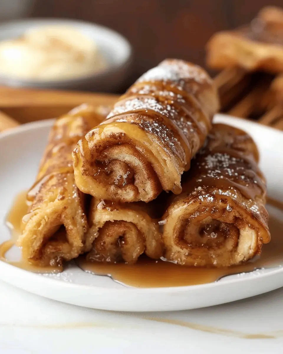 French Toast Roll-Ups: Easy Delight with Turkey Bacon and Creamy Filling