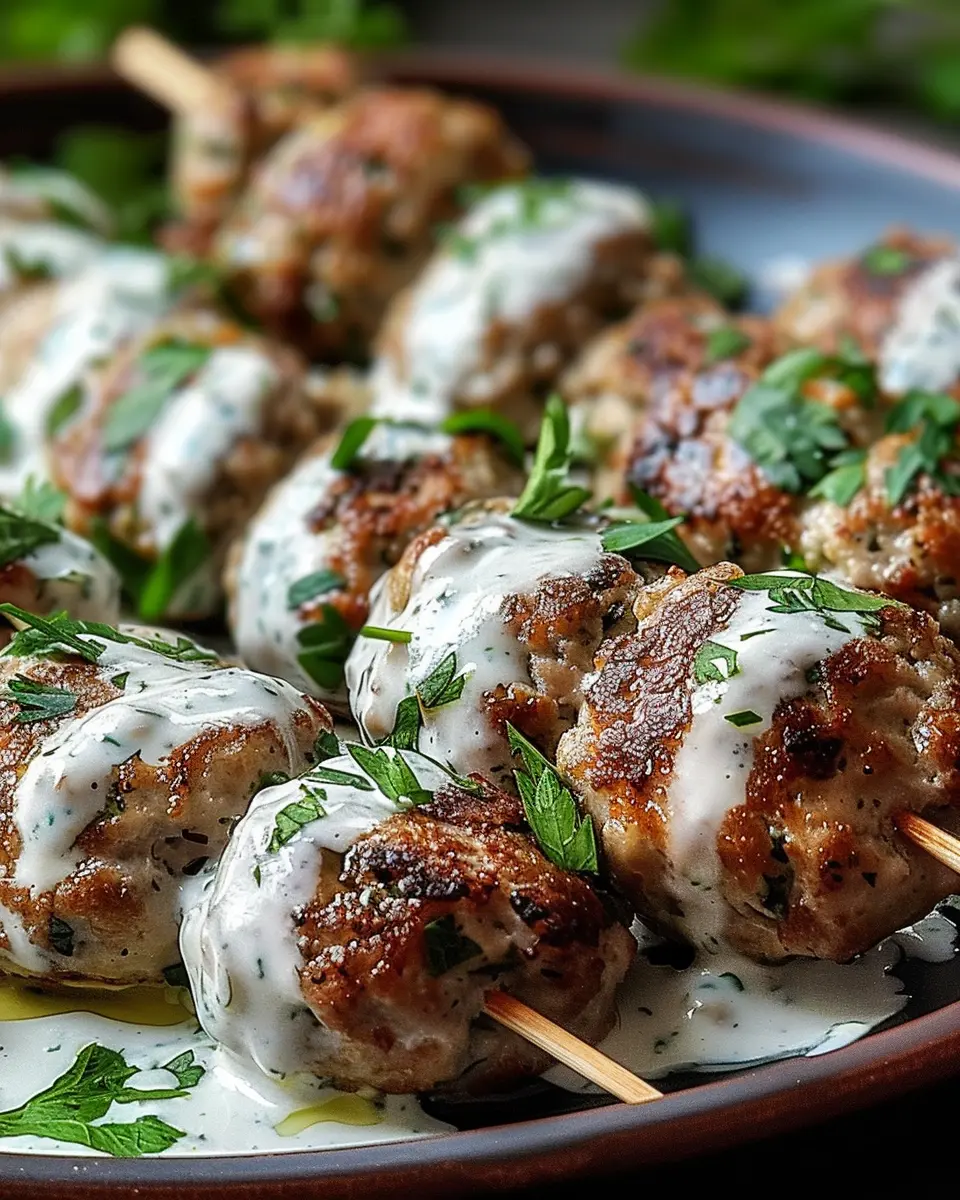 Chicken Kofta with Garlic Yogurt Sauce Recipe: Easy and Flavorful