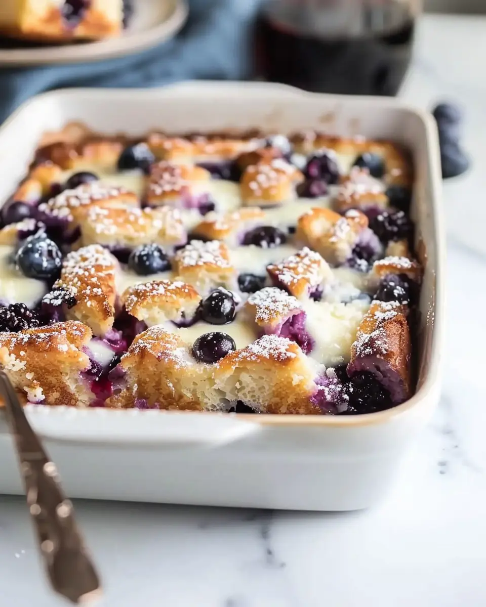 Overnight Blueberry French Toast Casserole with Turkey Bacon Bliss