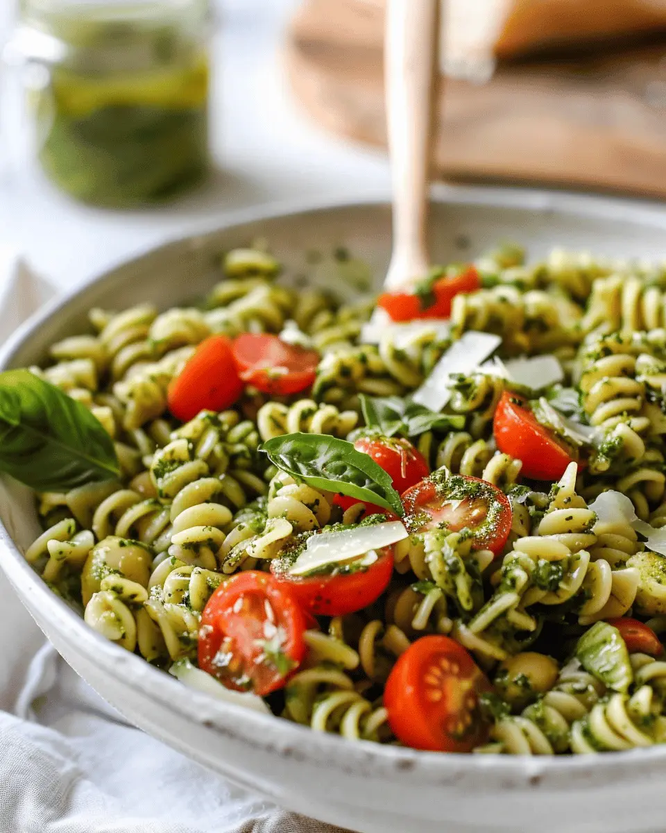 Pesto Pasta Salad: Easy & Flavorful with Turkey Bacon and Chicken Ham