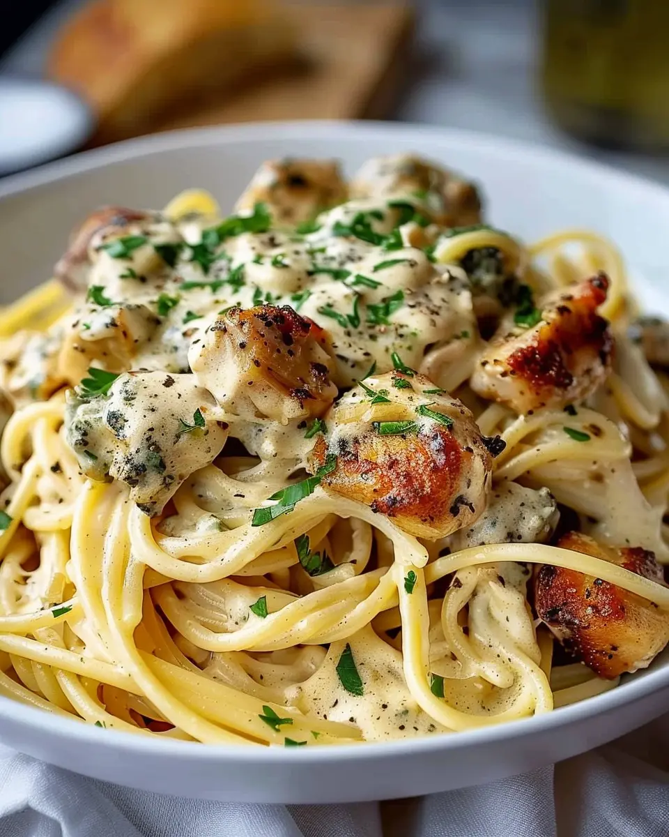 Easy Creamy Cajun Chicken Spaghetti with Garlic Mozzarella Magic