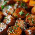 Sausage and Sweet Potatoes with Honey Garlic Sauce