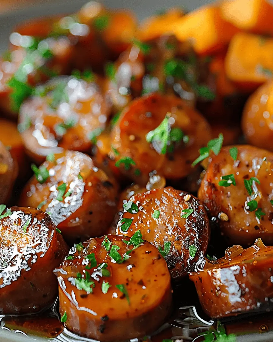 Sausage and Sweet Potatoes Delight with Honey Garlic Sauce