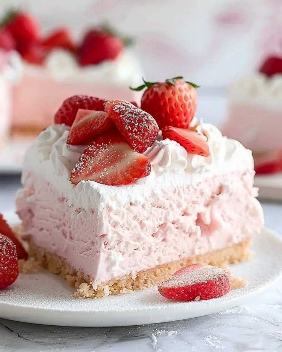 No Bake Strawberry Cloud Cake: The Best Easy Dessert Recipe