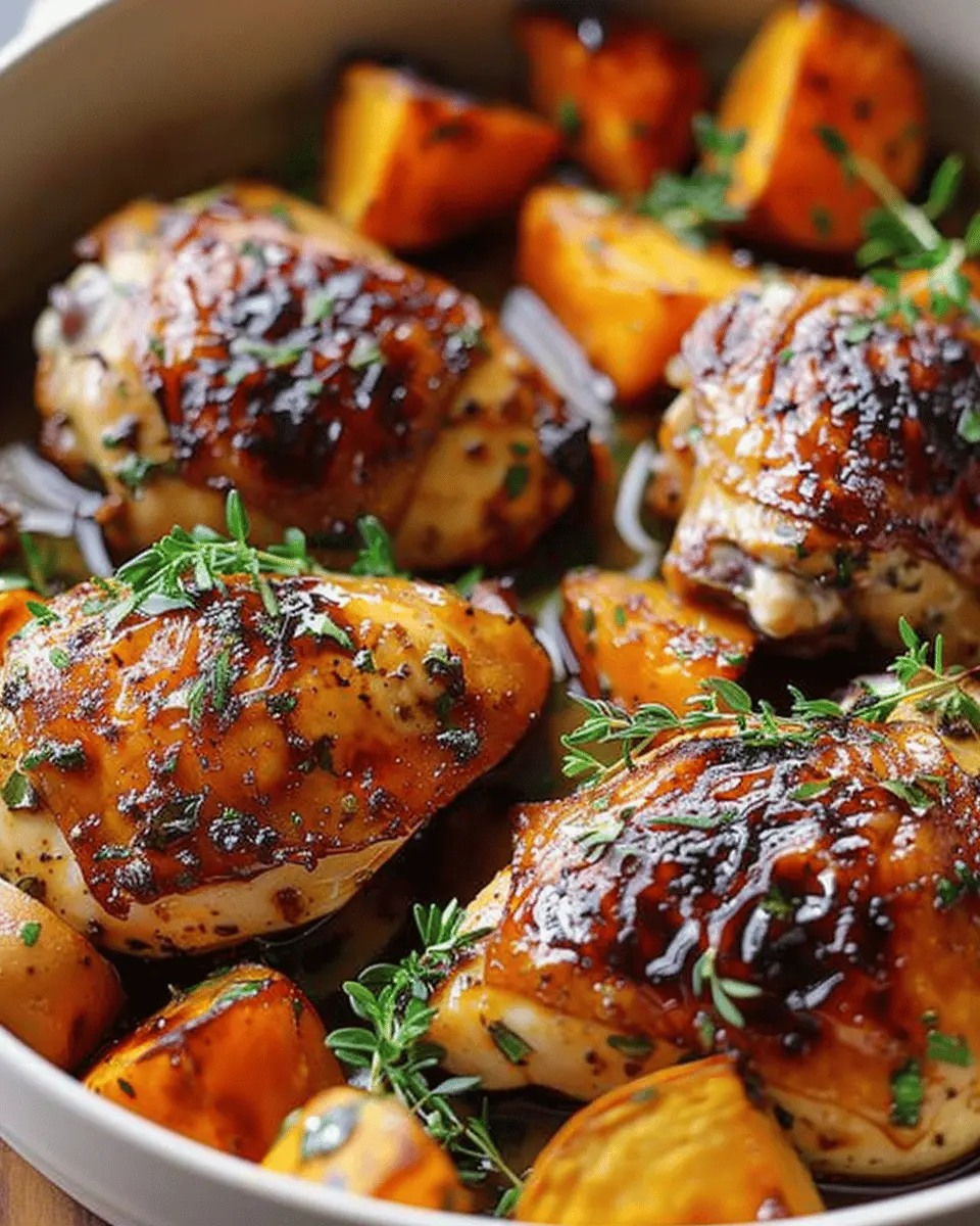 Maple Glazed Chicken: Easy Recipe with Sweet Potatoes Delight