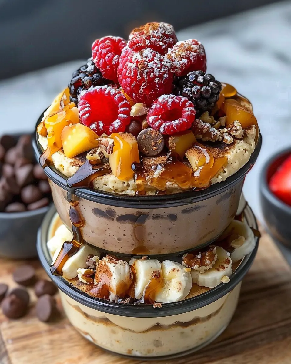 Protein pancake bowls: Easy and delicious with turkey bacon and chicken ham