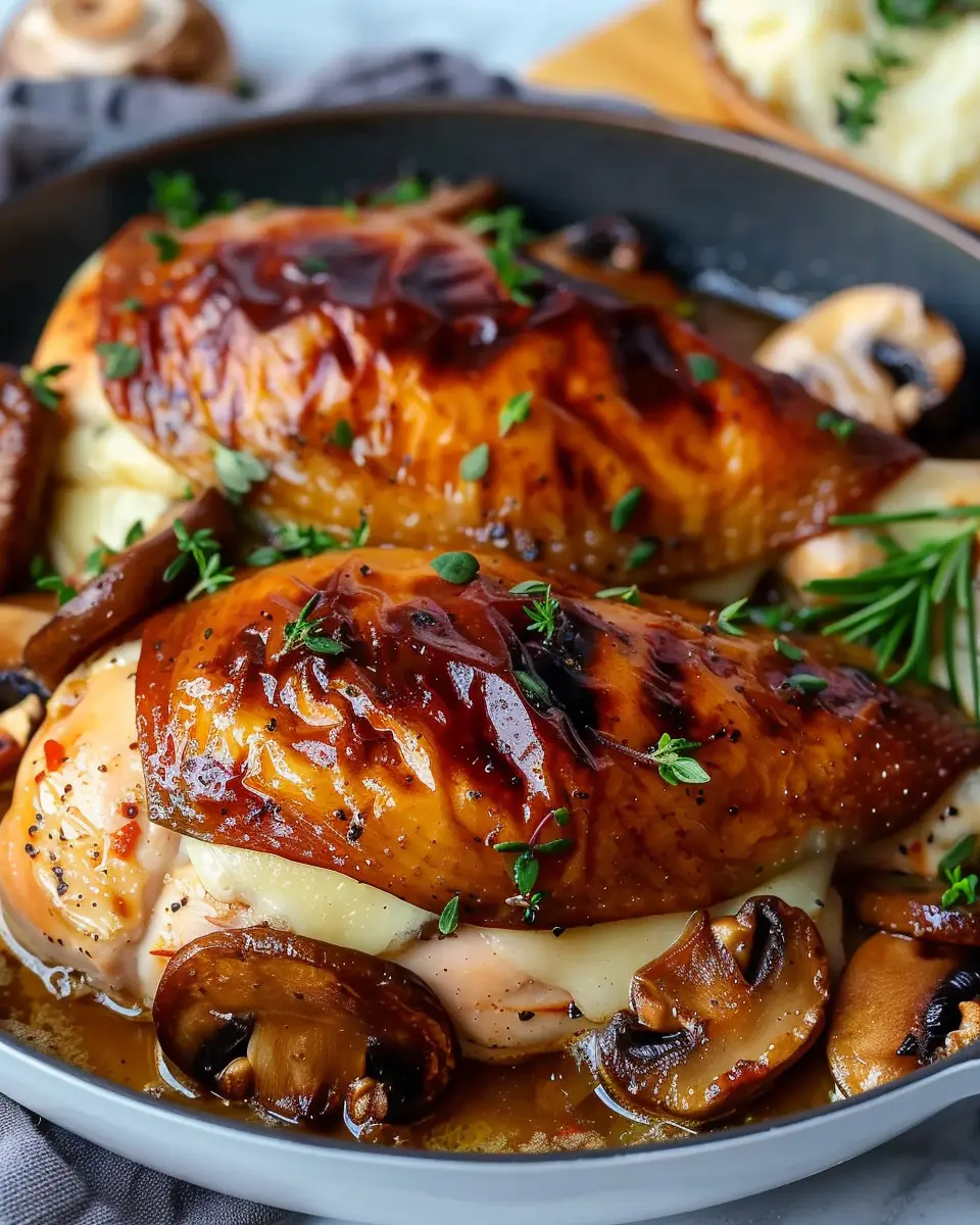 Mushroom Stuffed Chicken: Juicy Delight with Turkey Bacon