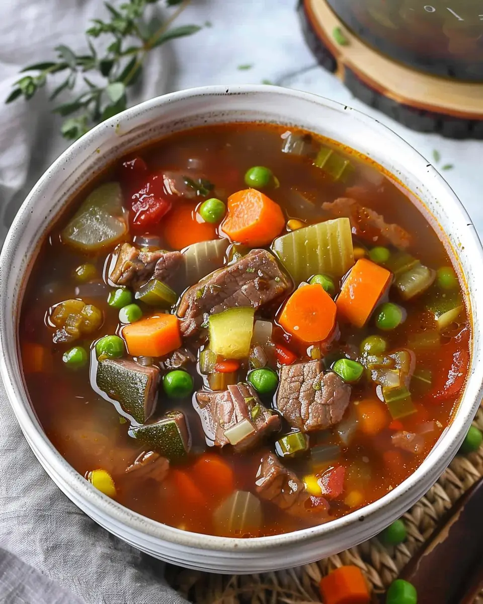 Old-Fashioned Vegetable Beef Soup: A Cozy, Homemade Comfort Dish