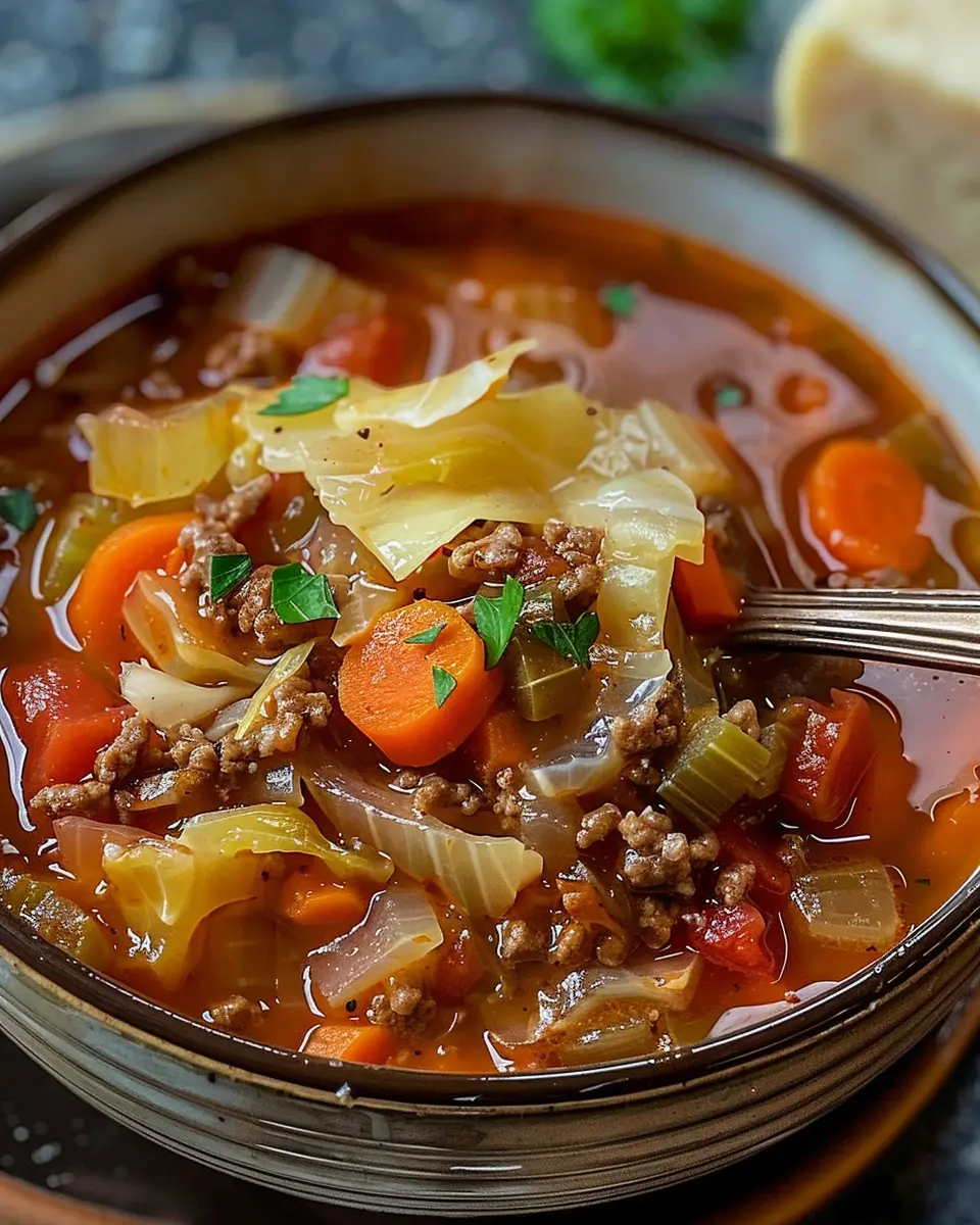 Hearty Cabbage Soup with Ground Beef: A Comforting Delight