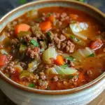 Hearty Ground Beef and Savory Cabbage Soup