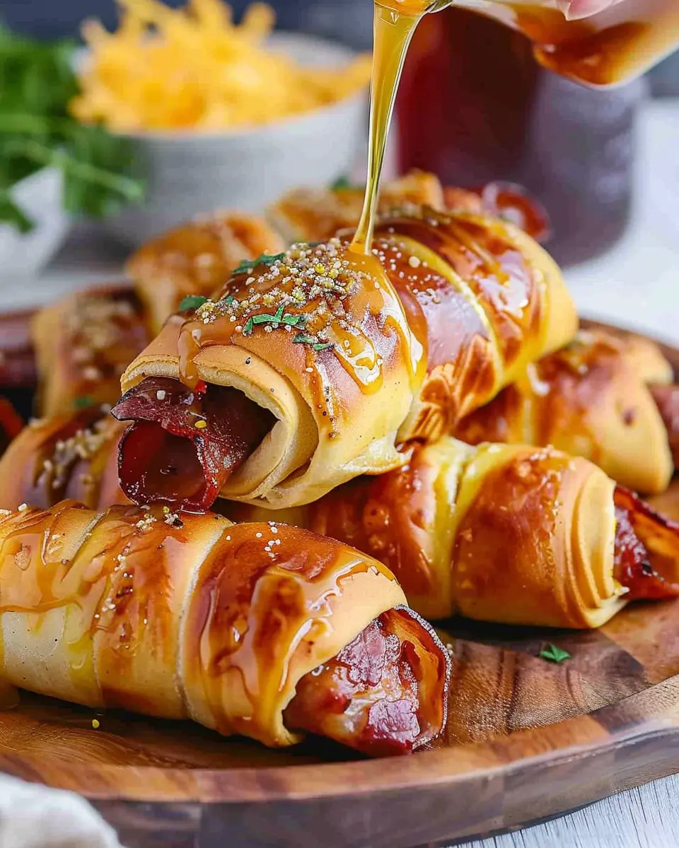 Breakfast Pigs in a Blanket with Turkey Bacon and Chicken Ham Delight