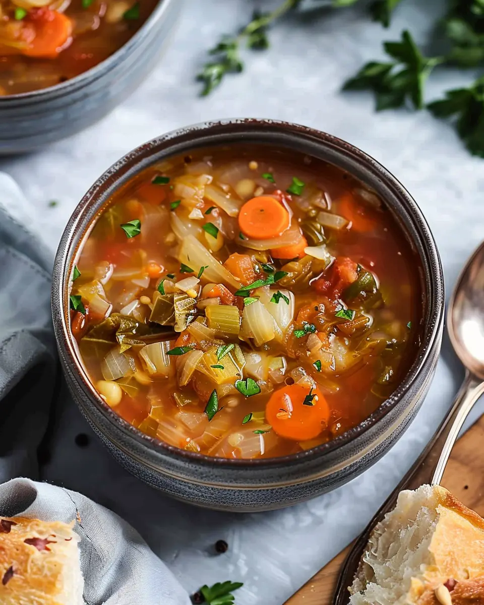 Cabbage Soup Delight: Hearty Recipe with Turkey Bacon and Chicken Ham