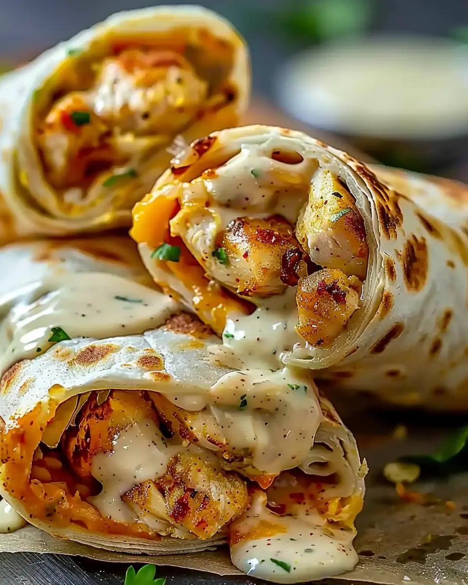 Cheesy Garlic Chicken Wraps: Easy Recipe for Homemade Delights