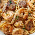 Creamy Cajun Shrimp and Sausage Pasta