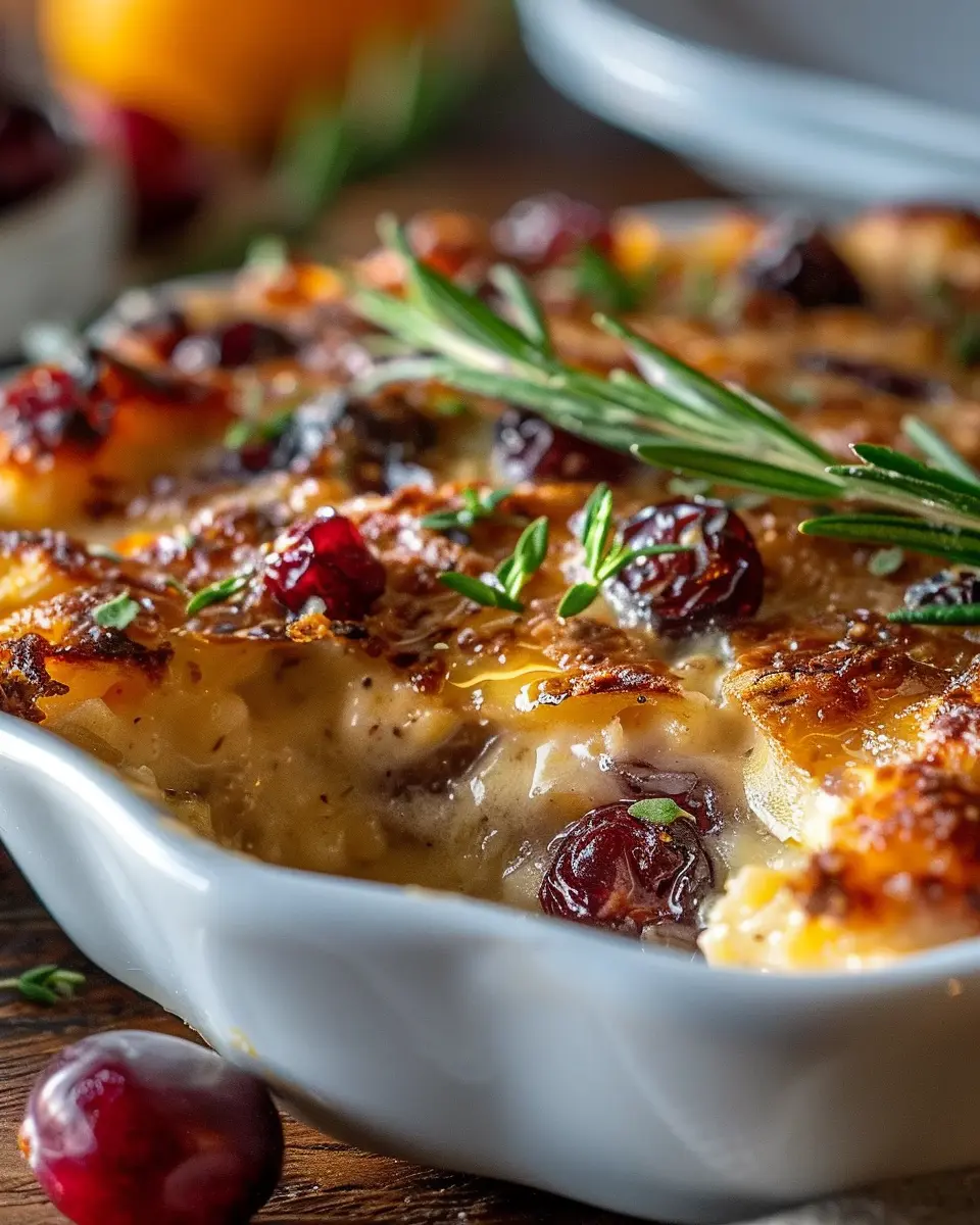 Cranberry Gratin: An Indulgent Twist with Turkey Bacon and Chicken Ham