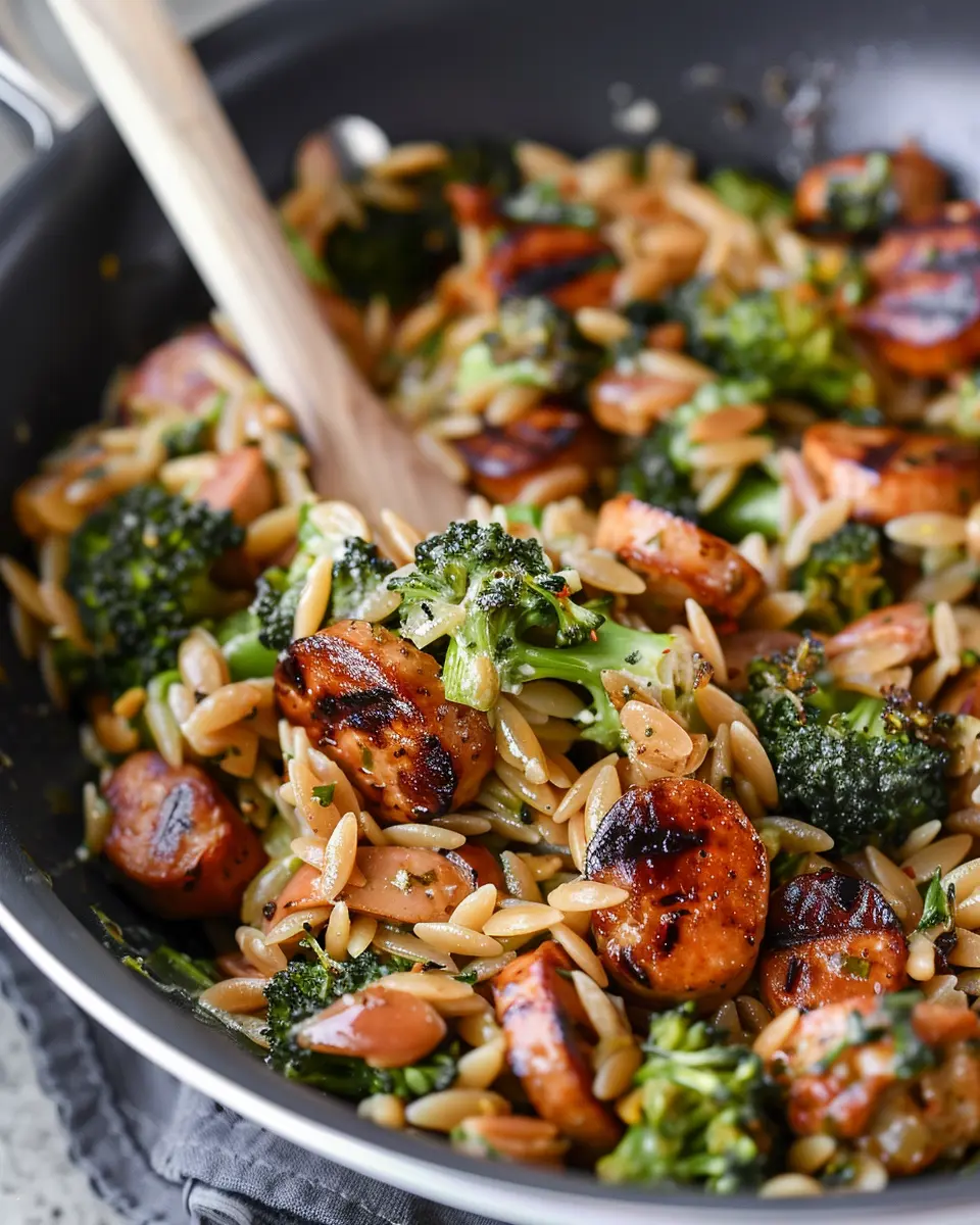 Chicken Sausage, Broccoli, and Orzo Skillet: Easy One-Pan Delight