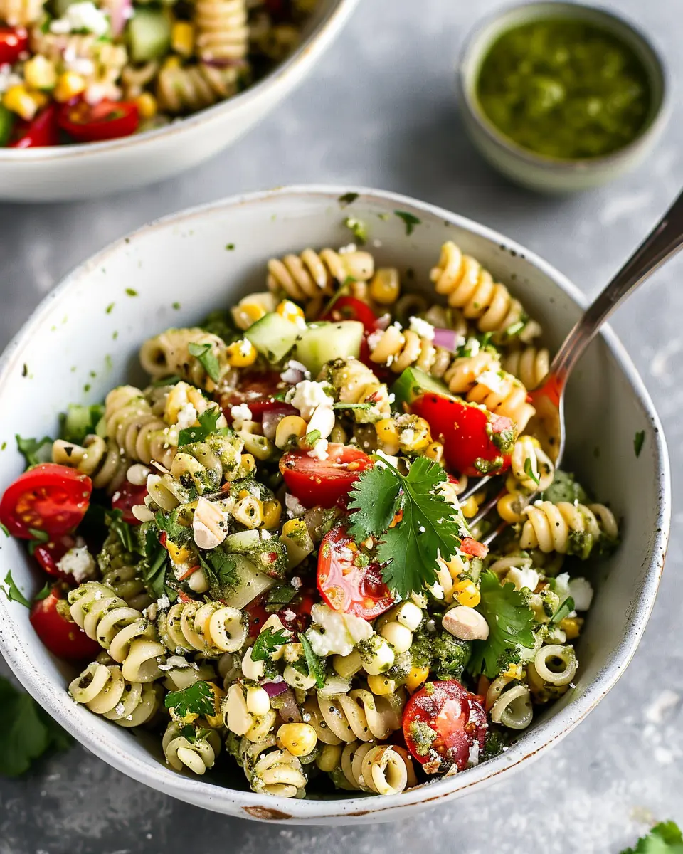 Street Corn Pasta Salad with Cilantro Pesto: A Fresh Twist