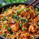 Sticky Garlic Chicken Noodles