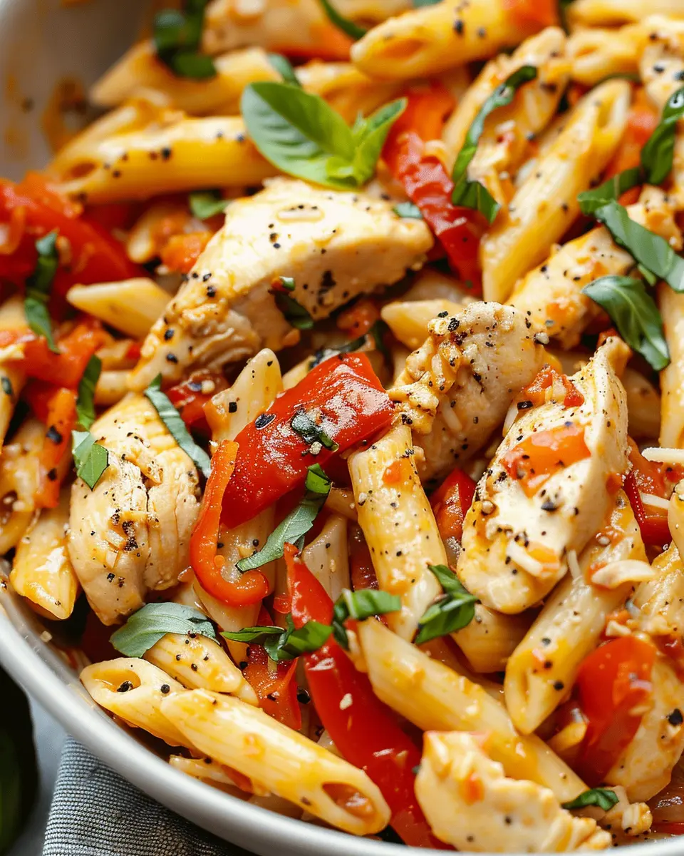 Chicken and Roasted Red Pepper Pasta: Easy Family Delight